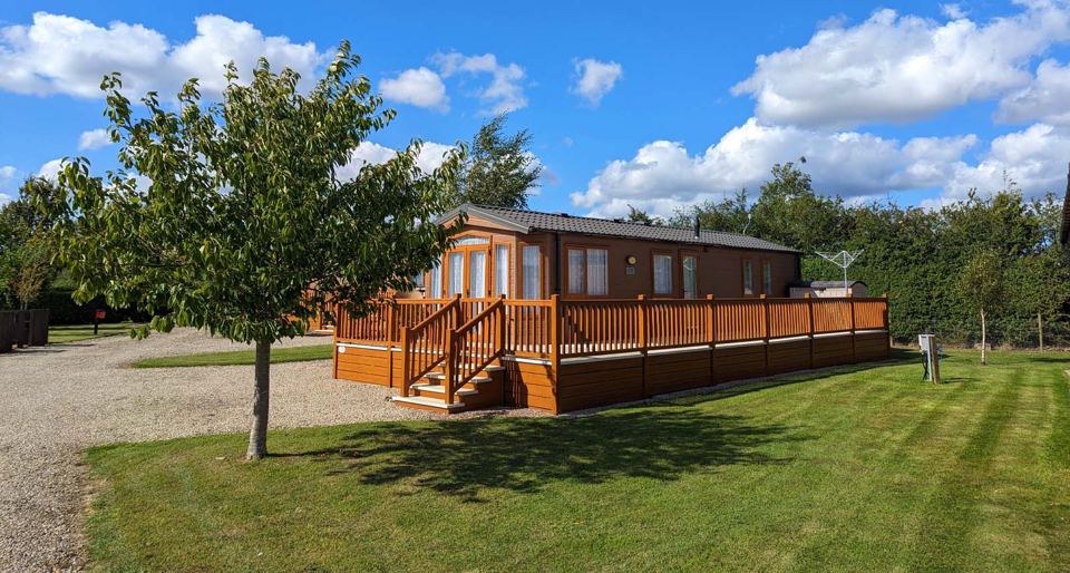 Lodge with timber decking