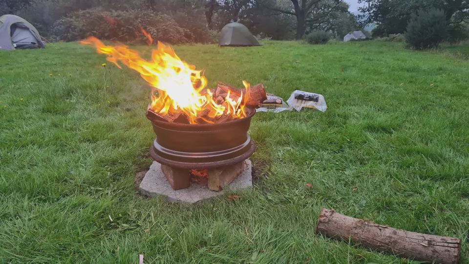 Fire pit by the tents