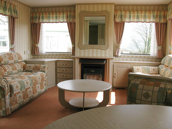Inside a static caravan