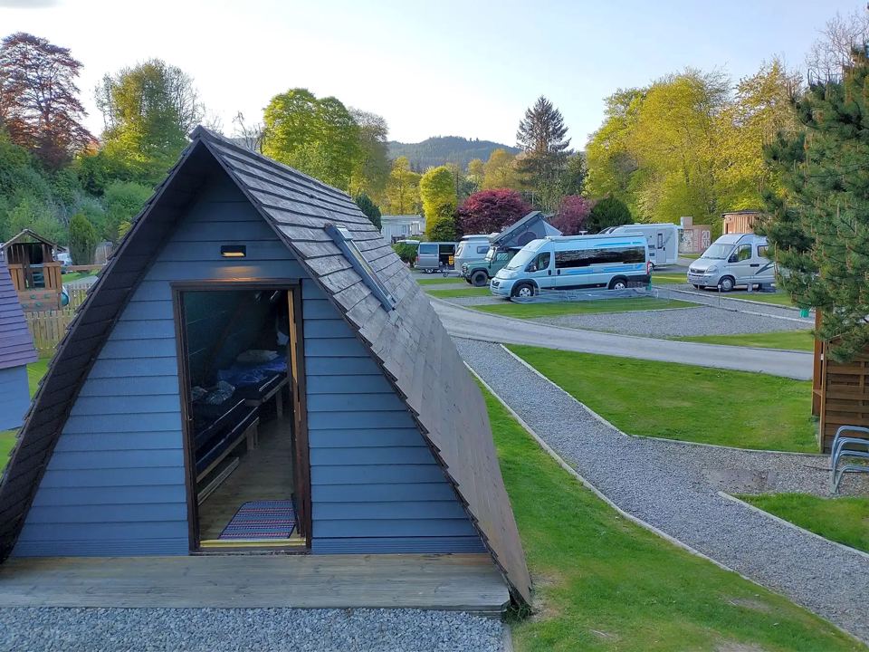 Camping pod doorway