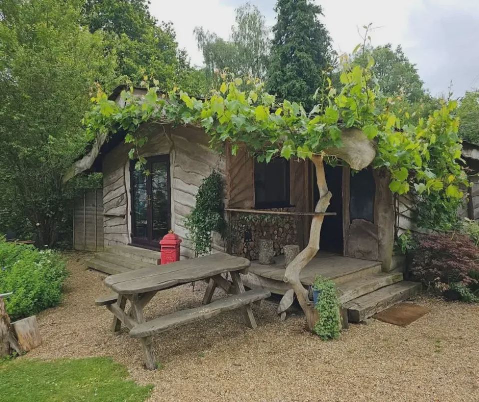Cabin with vine porch