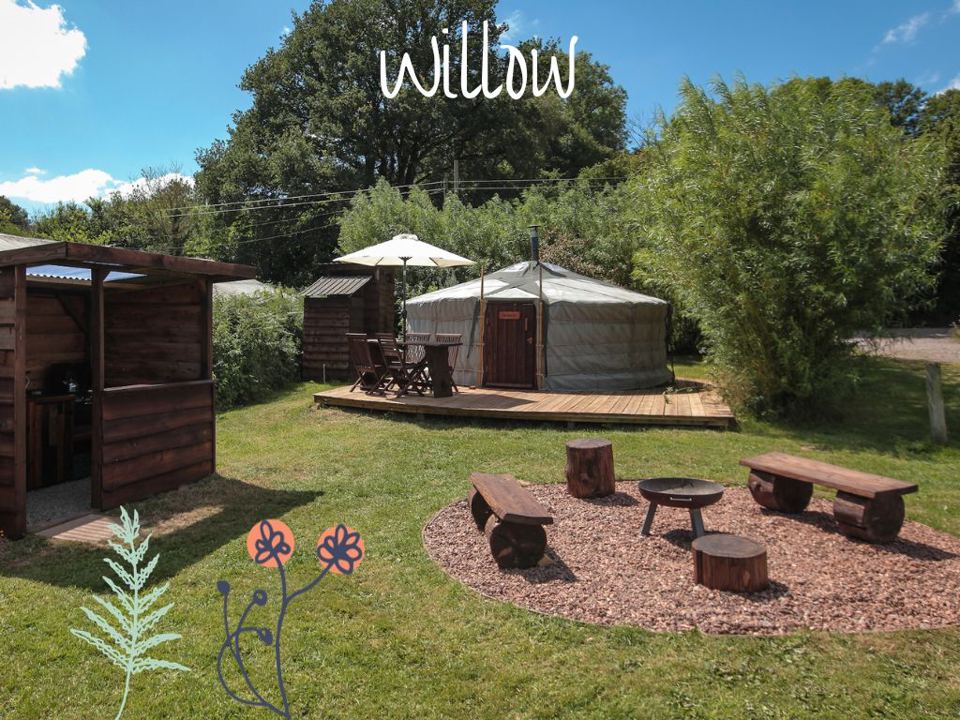 Willow yurt and fire pit
