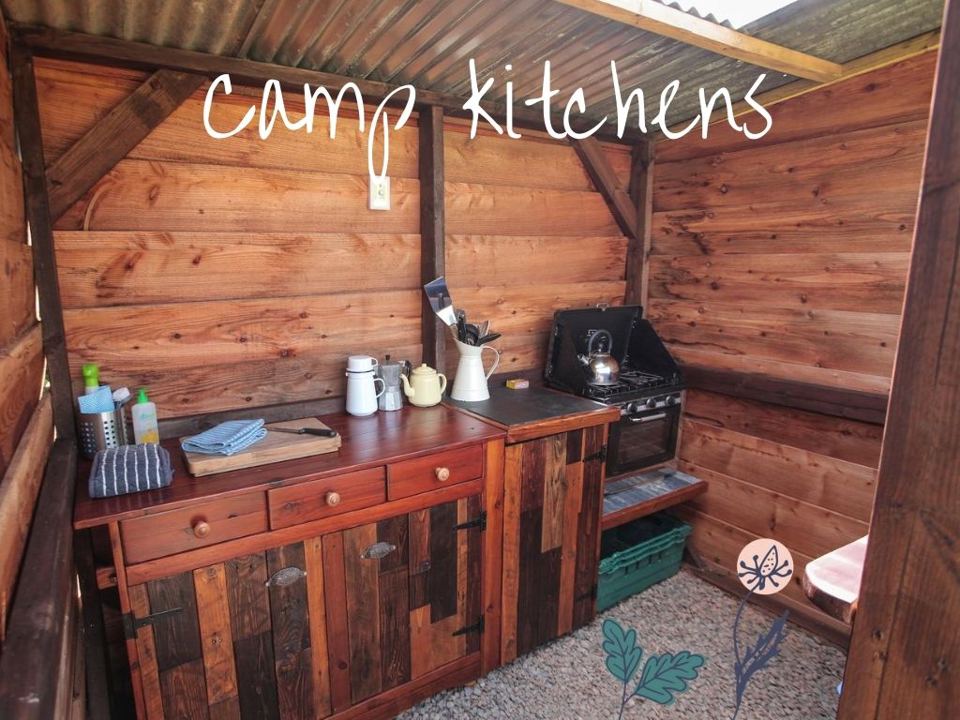 Camp kitchen by the yurt