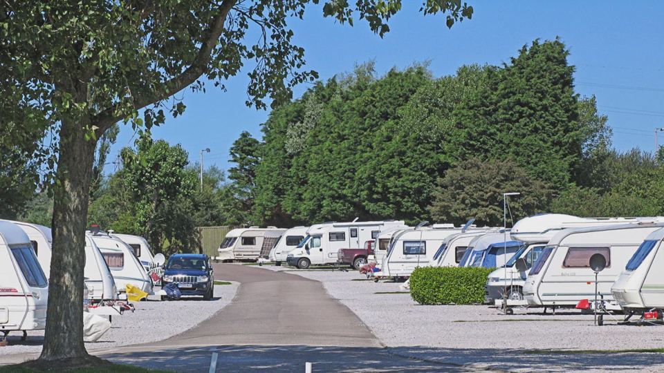 Long row of touring pitches