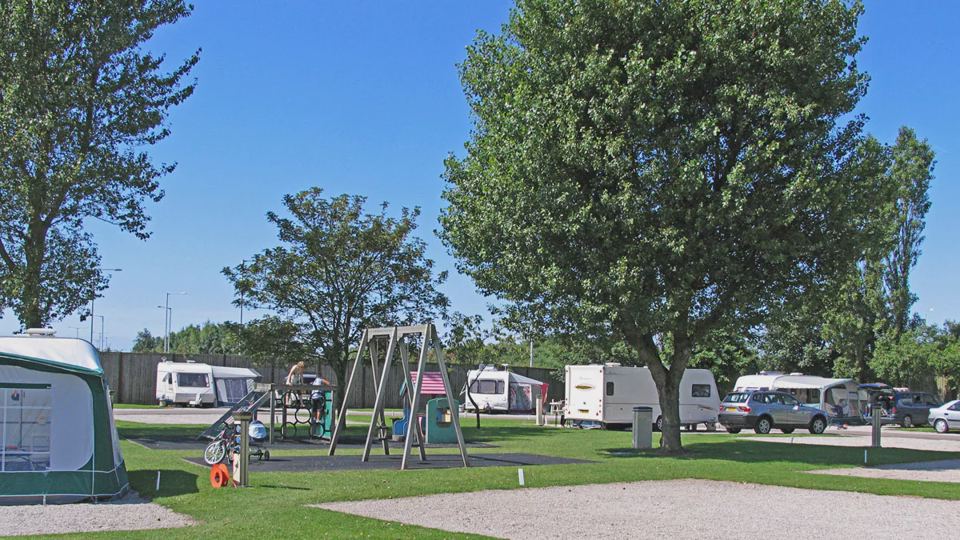 Play area and grass