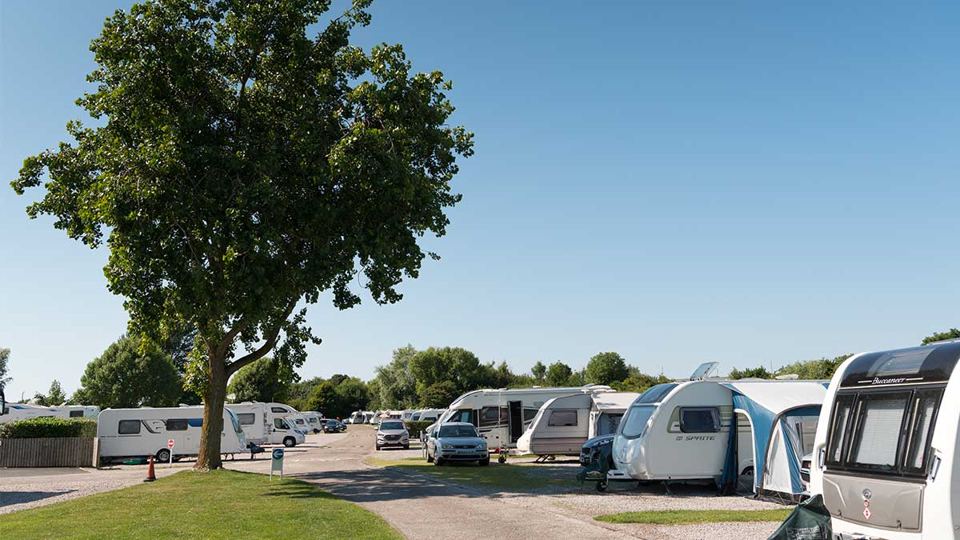 Caravans on hardstanding