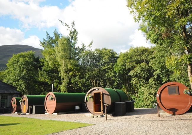 Glamping pods by the river