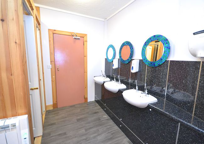 Washbasins in the wash block