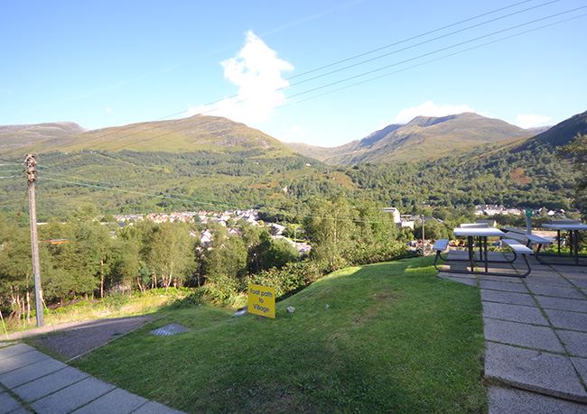 Grass and view over Kinlochleven