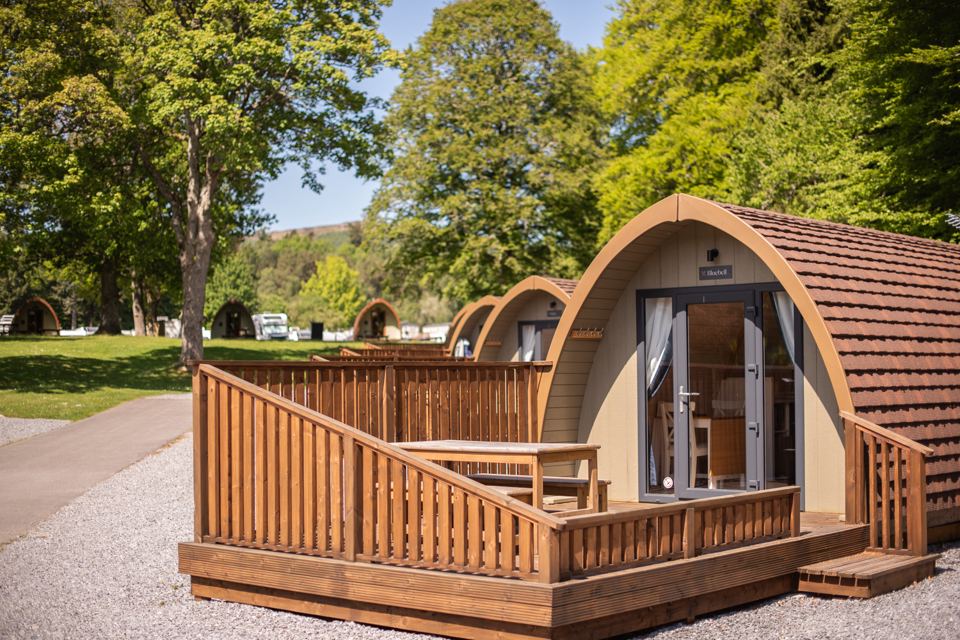 Glamping pod with decking