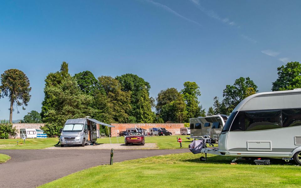 Hardstanding pitches on the lawn