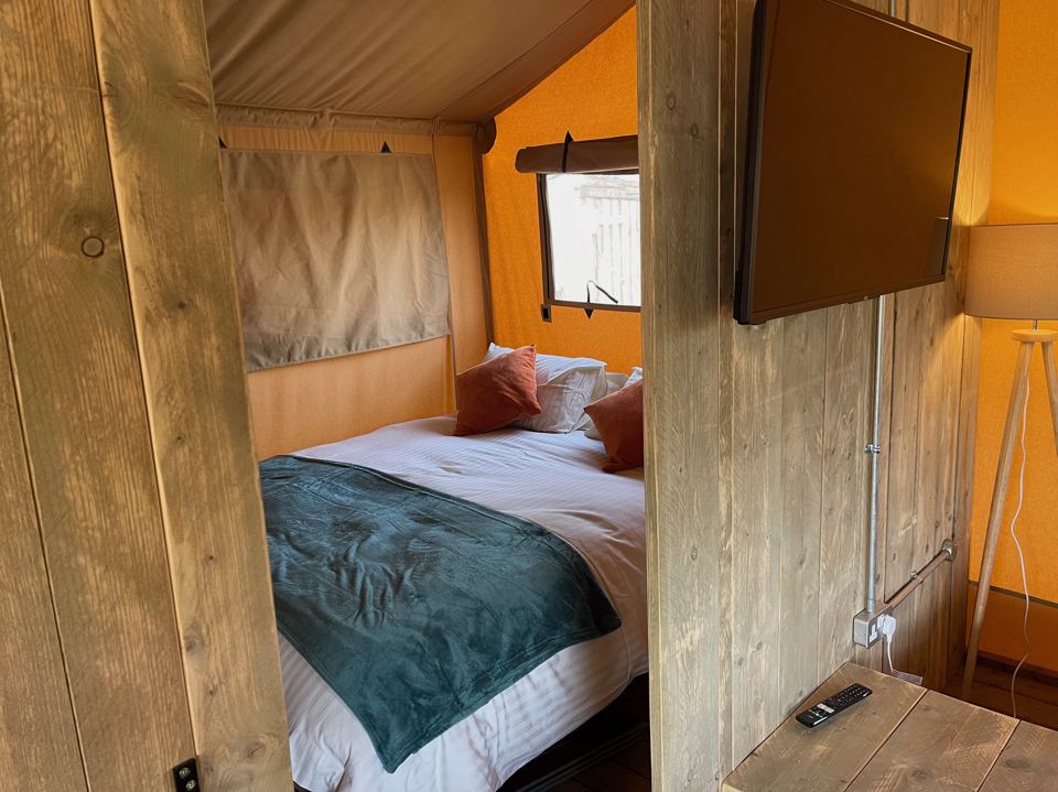 Double bed inside the tent