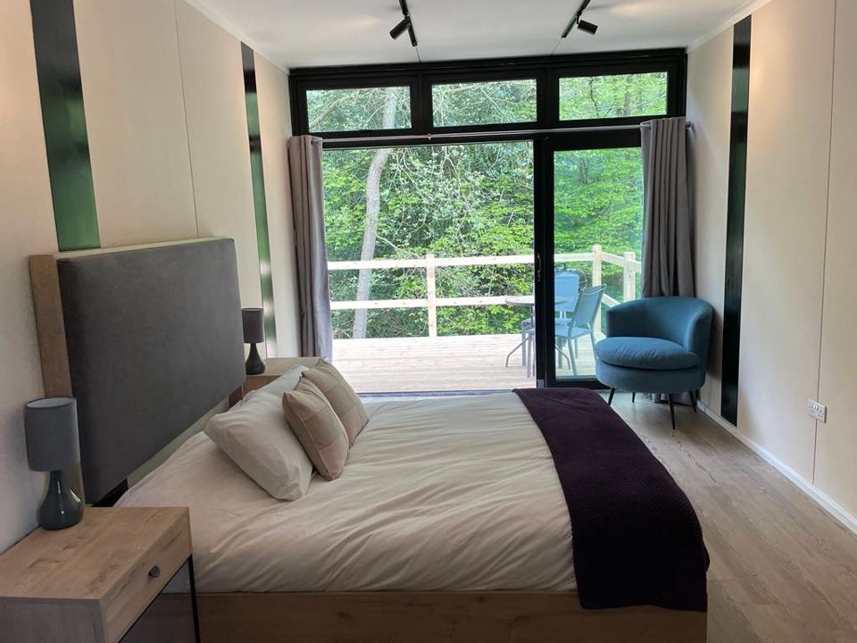 Bedroom looking onto the woods