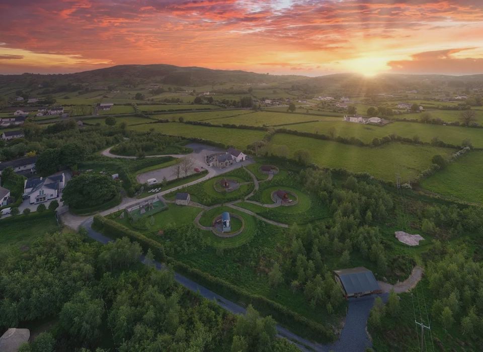 Site from above at sunset