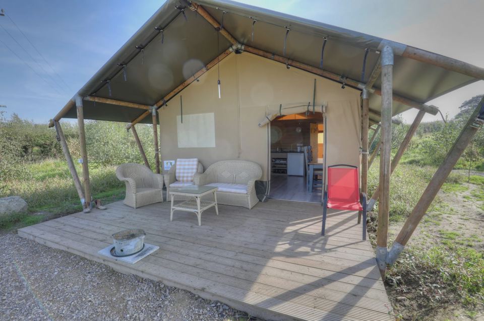 Safari tent with decking