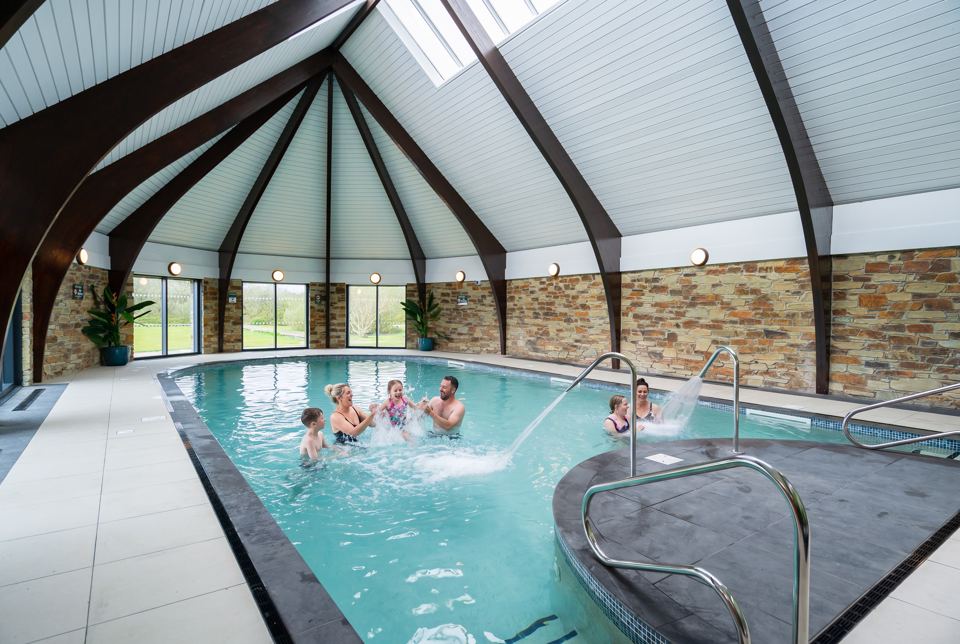 Indoor pool with hot tub