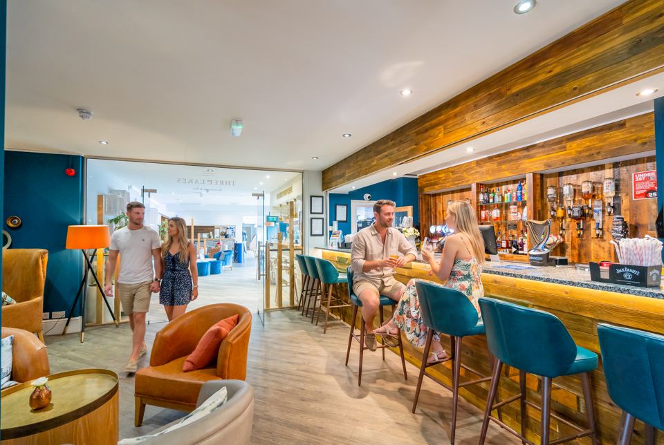Bar and lounge area inside