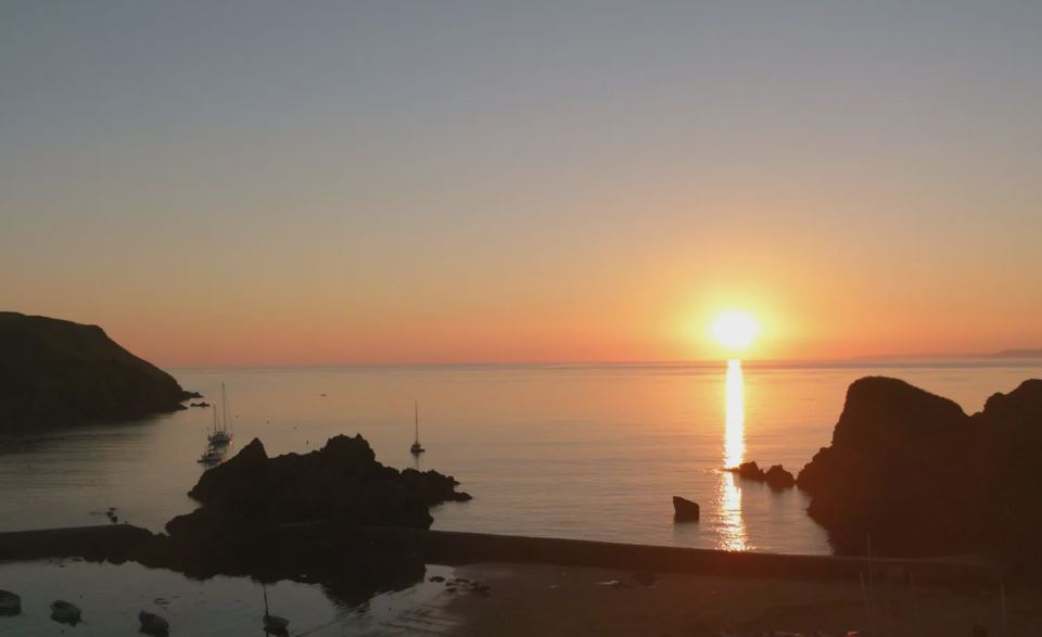 Sunset over the bay