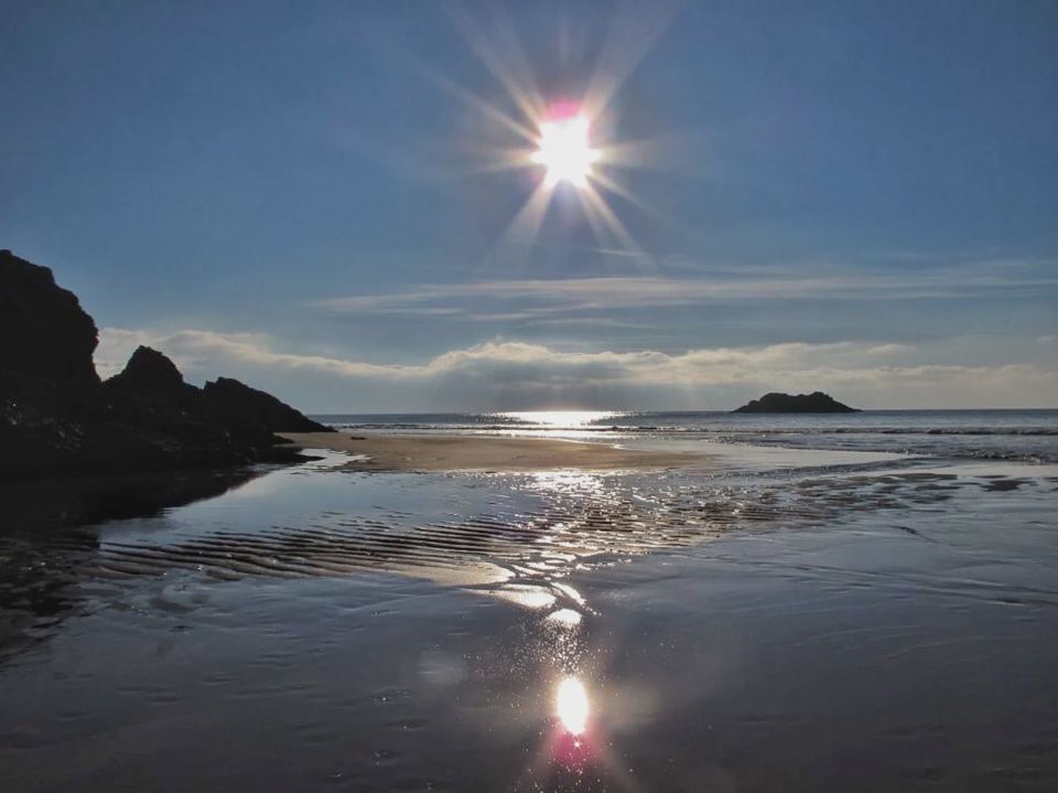 Beach at low tide