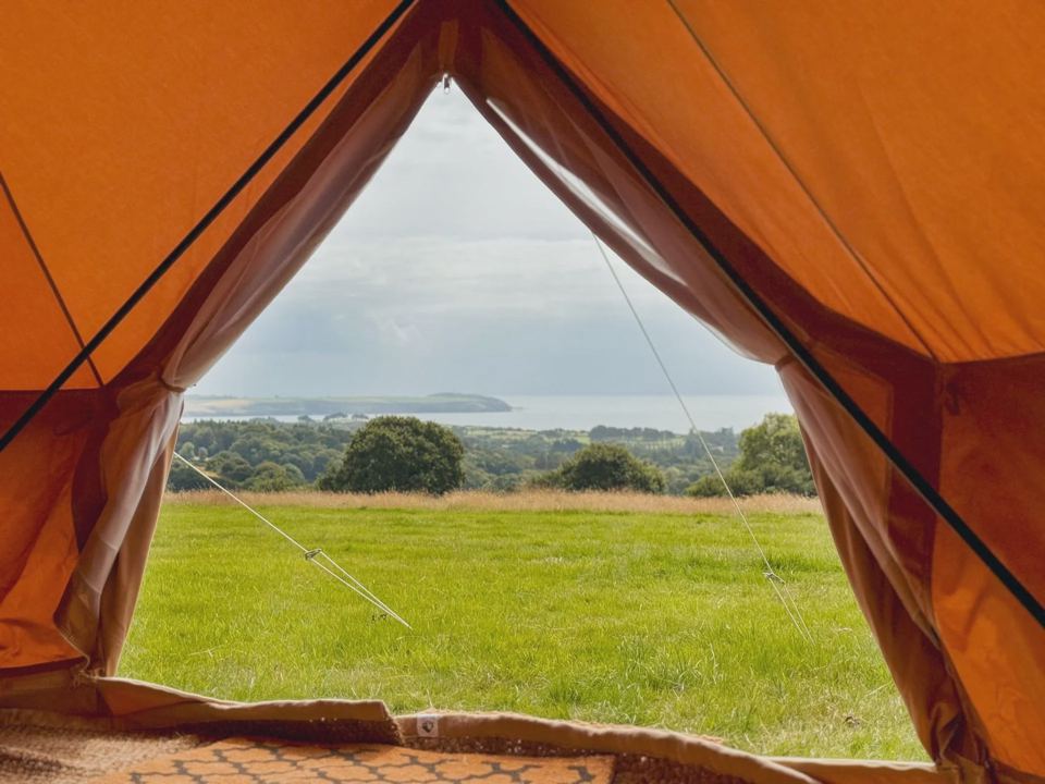 View from a bell tent doorway