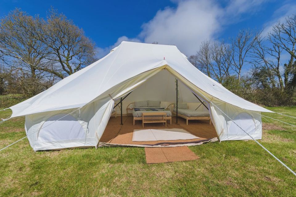Emperor bell tent on the lawn