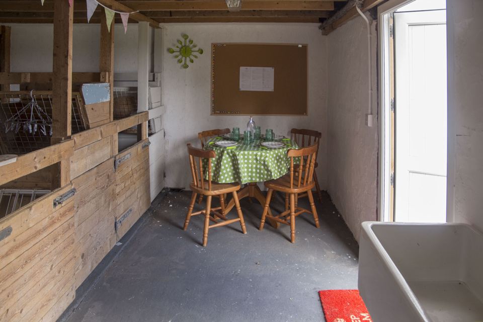 Dining table in the barn