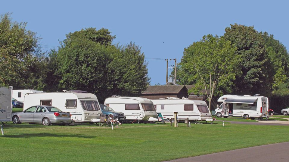Caravans on grass pitches