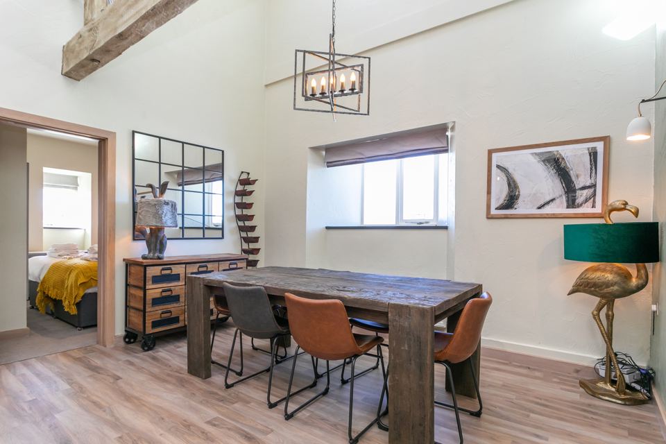 Open-plan holiday home interior