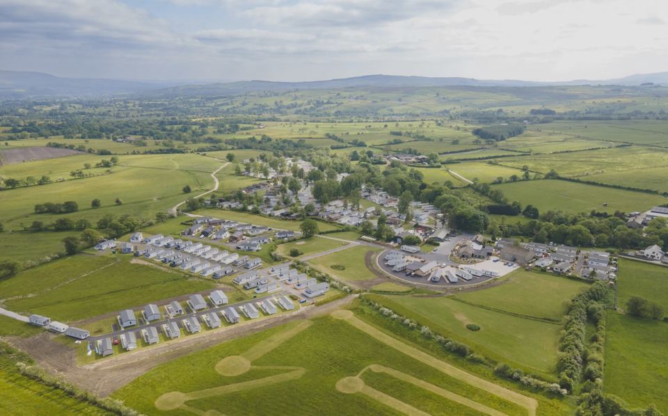 Aerial view of the caravans