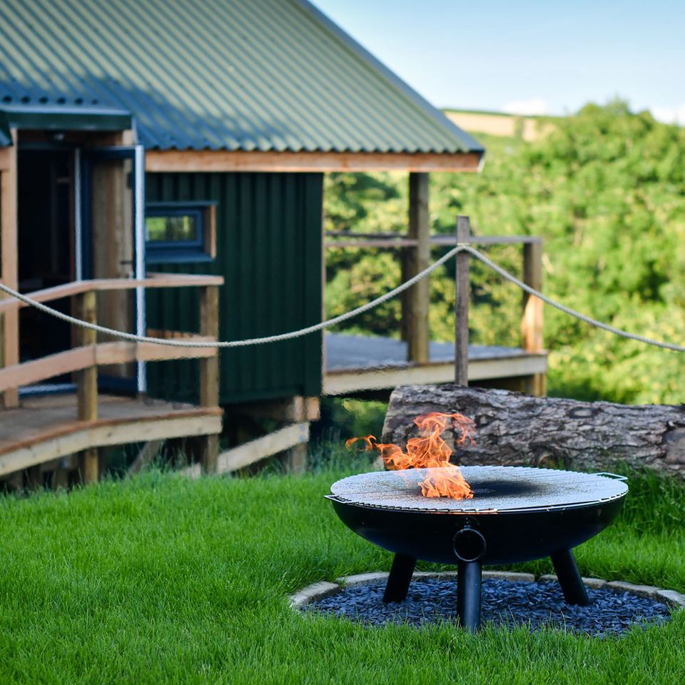 Fire pit by the cabin