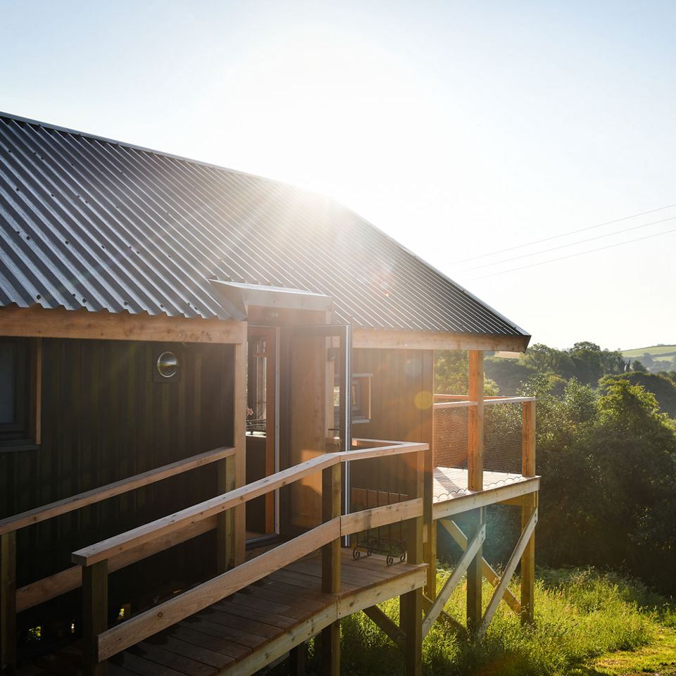 Cabin deck at sunset