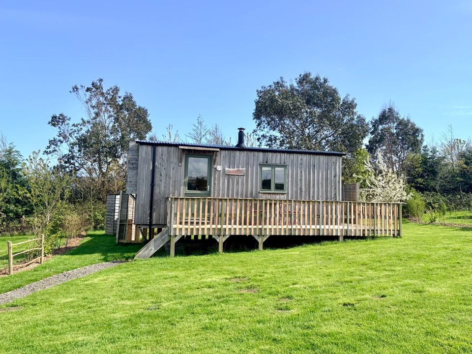 Shepherd's hut with decking