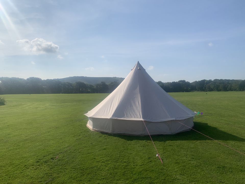 Bell tent in the open field