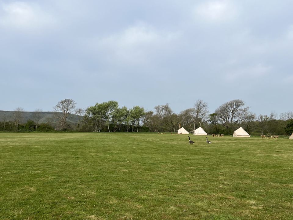 Row of bell tents