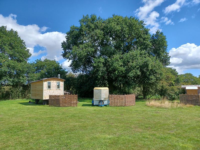 Shepherd's hut and kitchen trailer