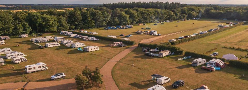 Camping fields from above