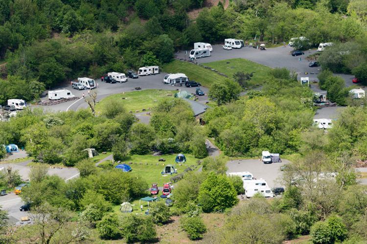 Hardstanding and tent pitches from above