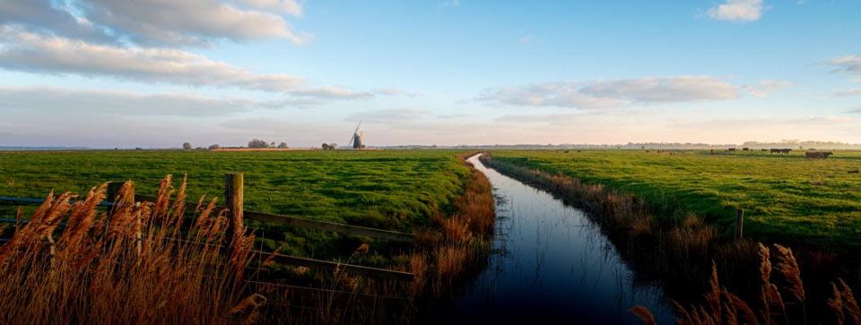 Dyke across the Norfolk marshes