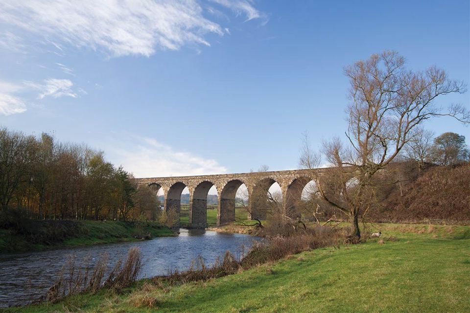 Martholme Viaduct from the riverbank