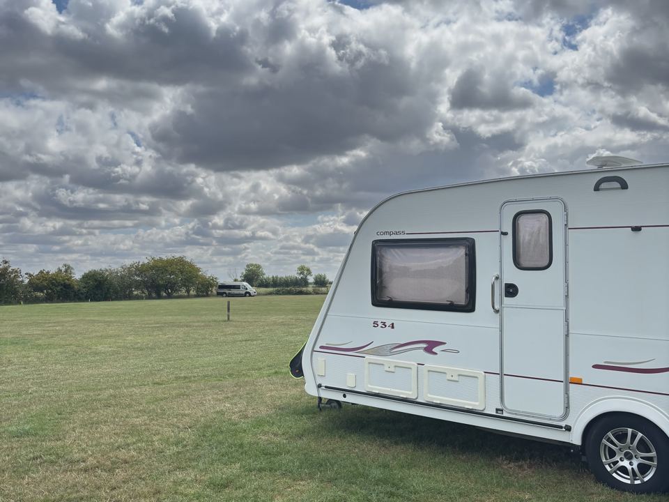Touring caravan on a pitch