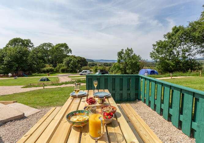Yurt terrace over the site