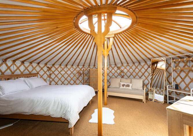 Yurt bed and sofa