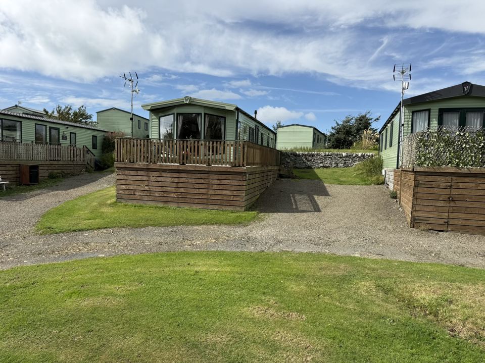 Holiday caravans on gravel