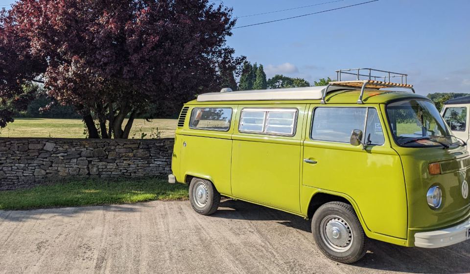 Campervan on hardstanding