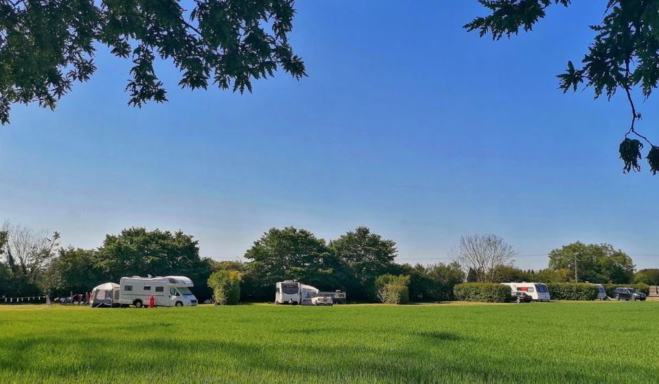 Motorhomes at the field edge