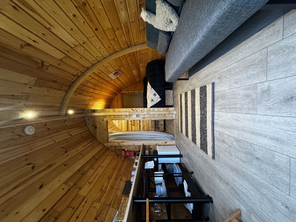 Inside the pod looking along
