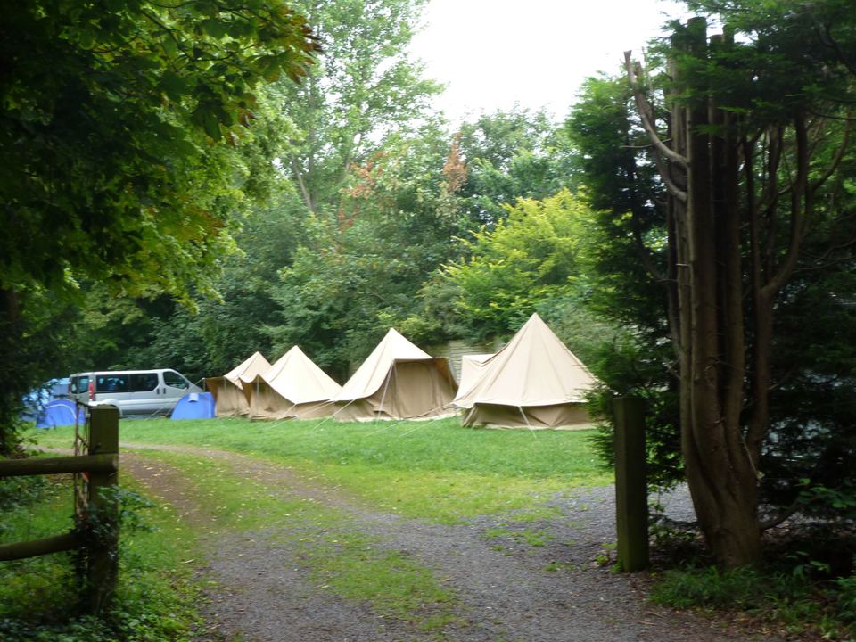 Bell tents on the grass