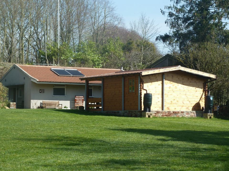 Facilities building with solar panels