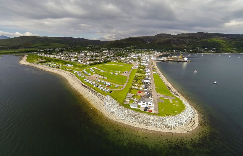 Site on the loch shore from above