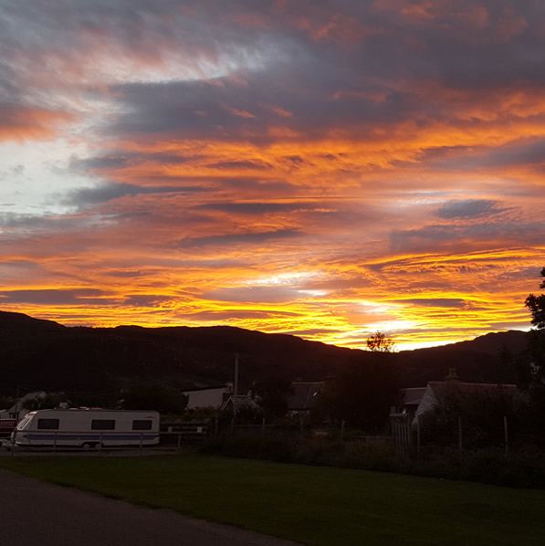 Sunset over the site